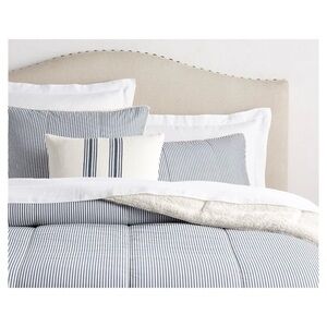 Pottery Barn Wheaton Stripe Sherpa Comforter